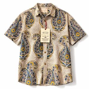 Kardo Henry SS Shirt XL Block Print Paisley 100% Cotton NWT